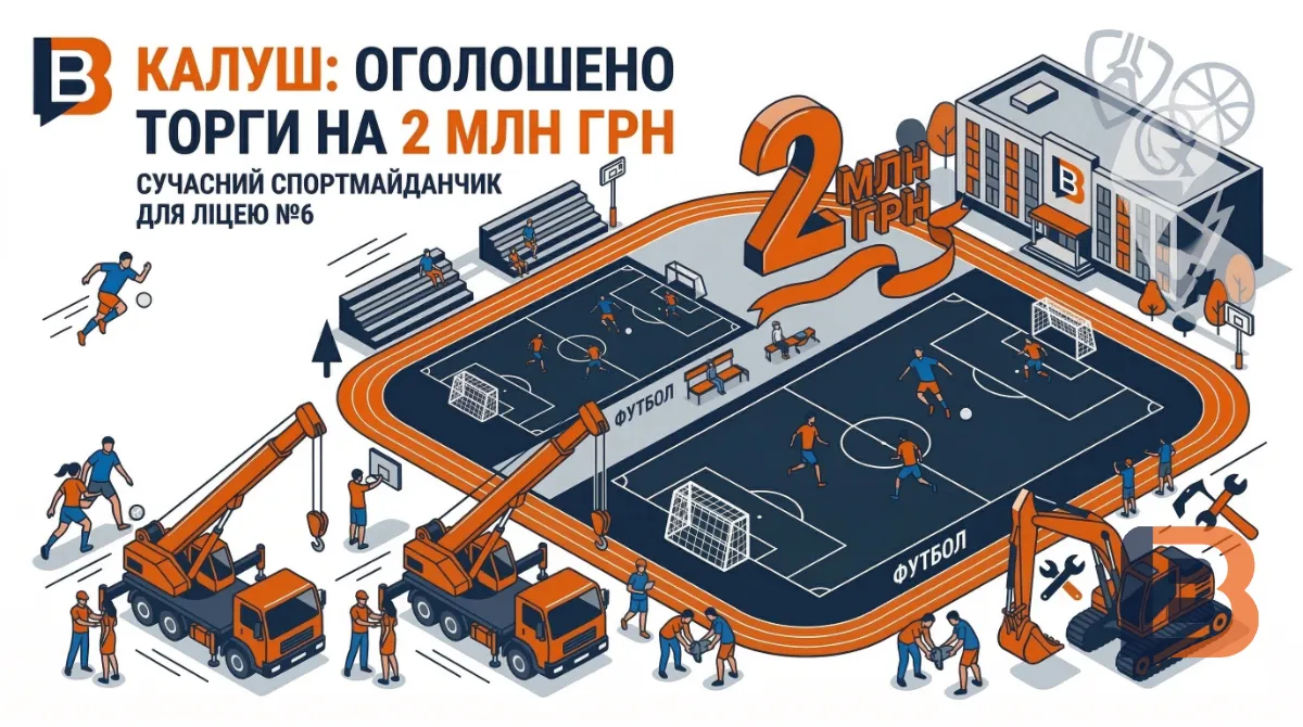 Калуш оголосив торги на 2 млн грн для спортмайданчика ліцею №6